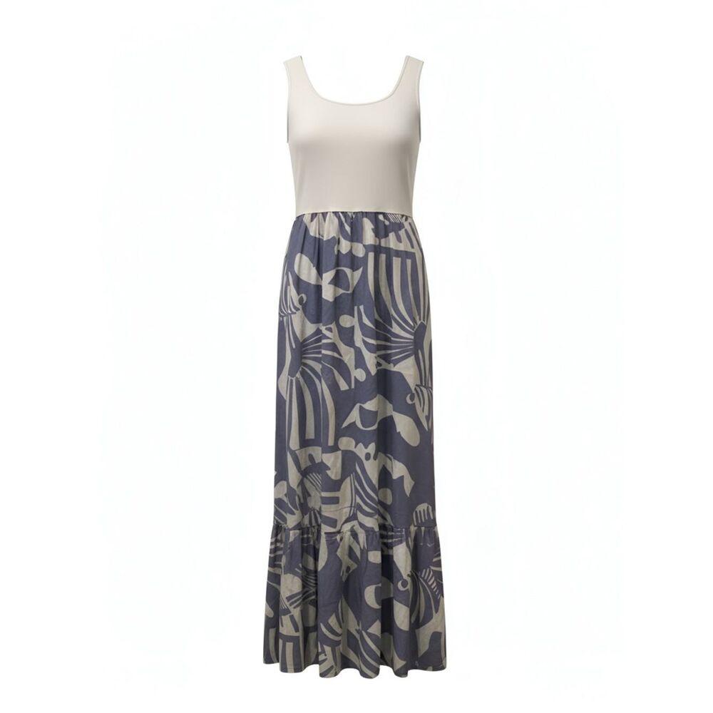 Salty Lemon White Sleeveless Women's Maxi Sundress